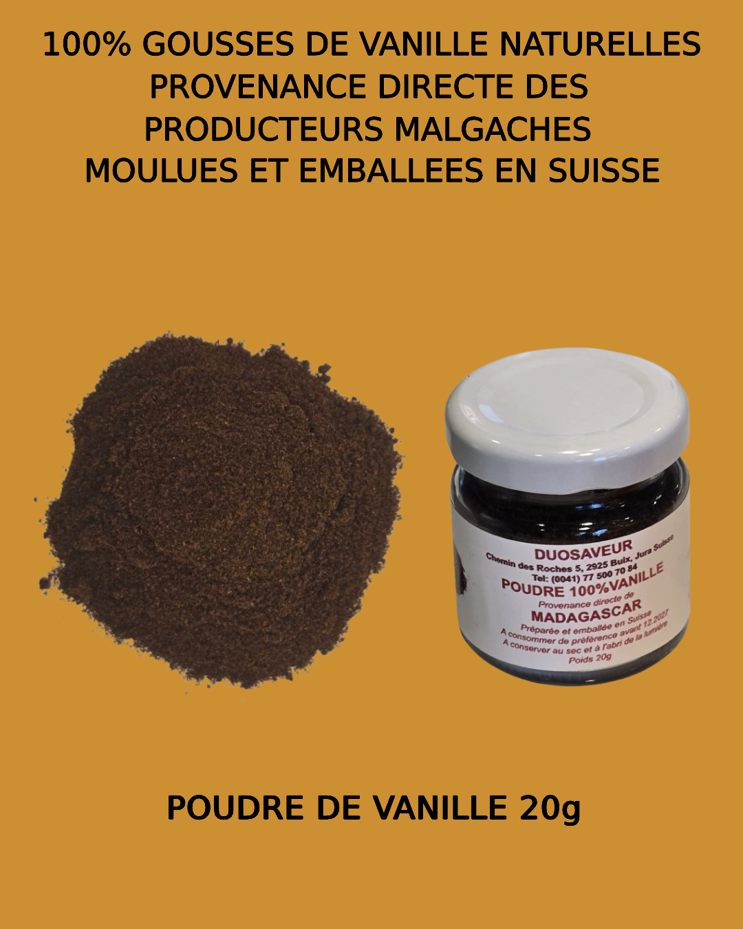 Poudre 100% vanille bourbon 20g