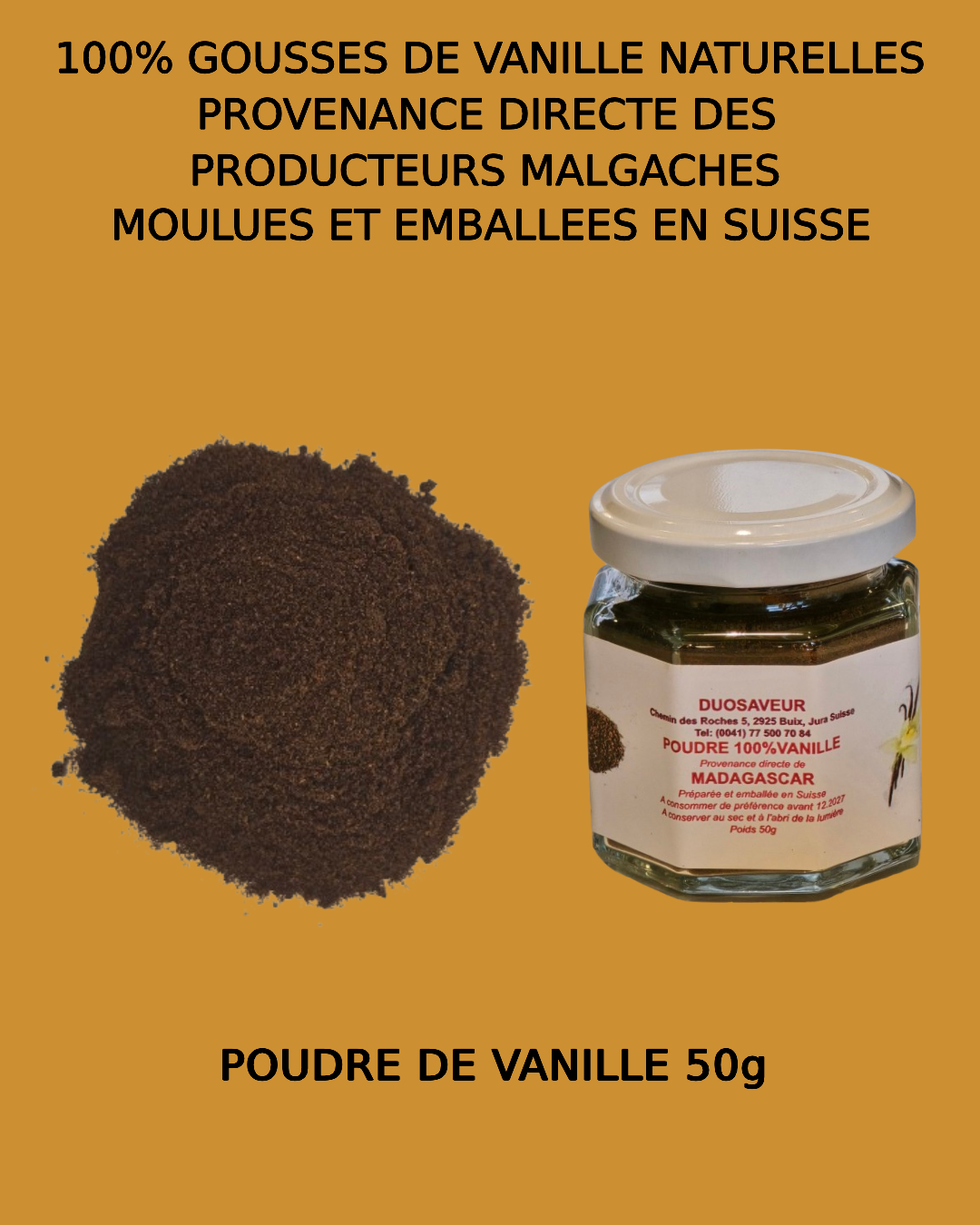 Poudre 100% vanille bourbon 50g