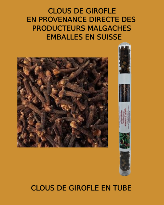 Clous de girofle naturels de Madagascar en tube