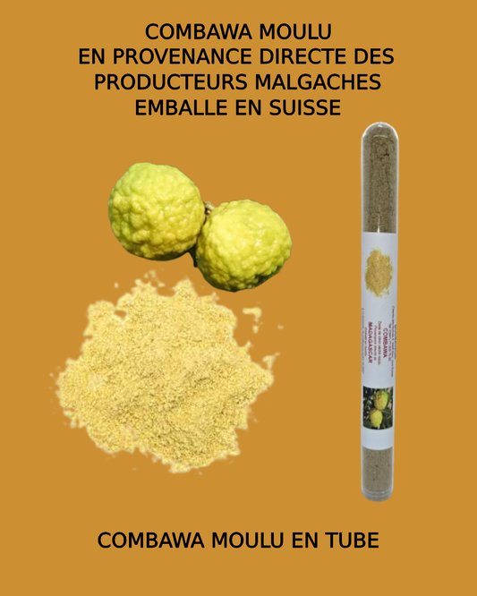 Combawa moulu naturel de Madagascar en tube