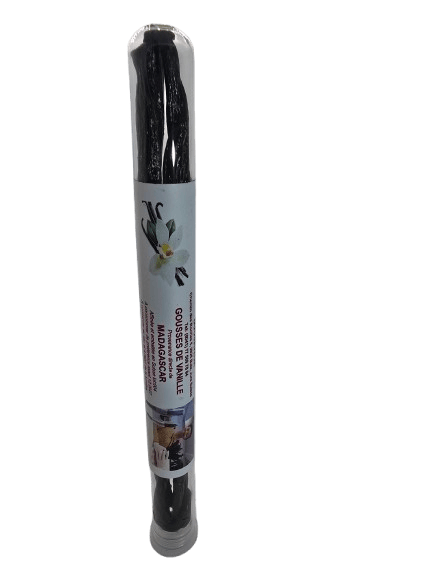Gousses de vanille de Madagascar 100% naturelles en tube de 4 gousses